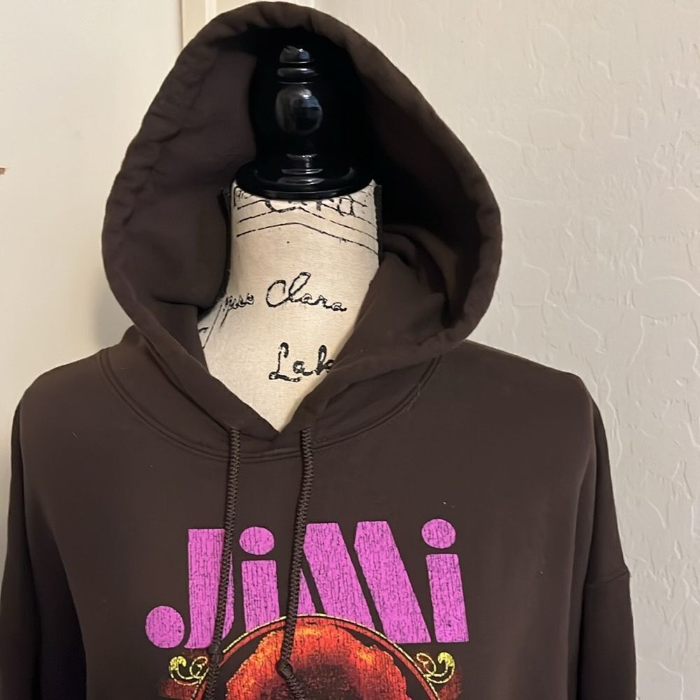 Jimi Hendrix Both Sides Of The Sky Distressed Graphic Pocket Hoodie Sweatshirt - Picture 4 of 8